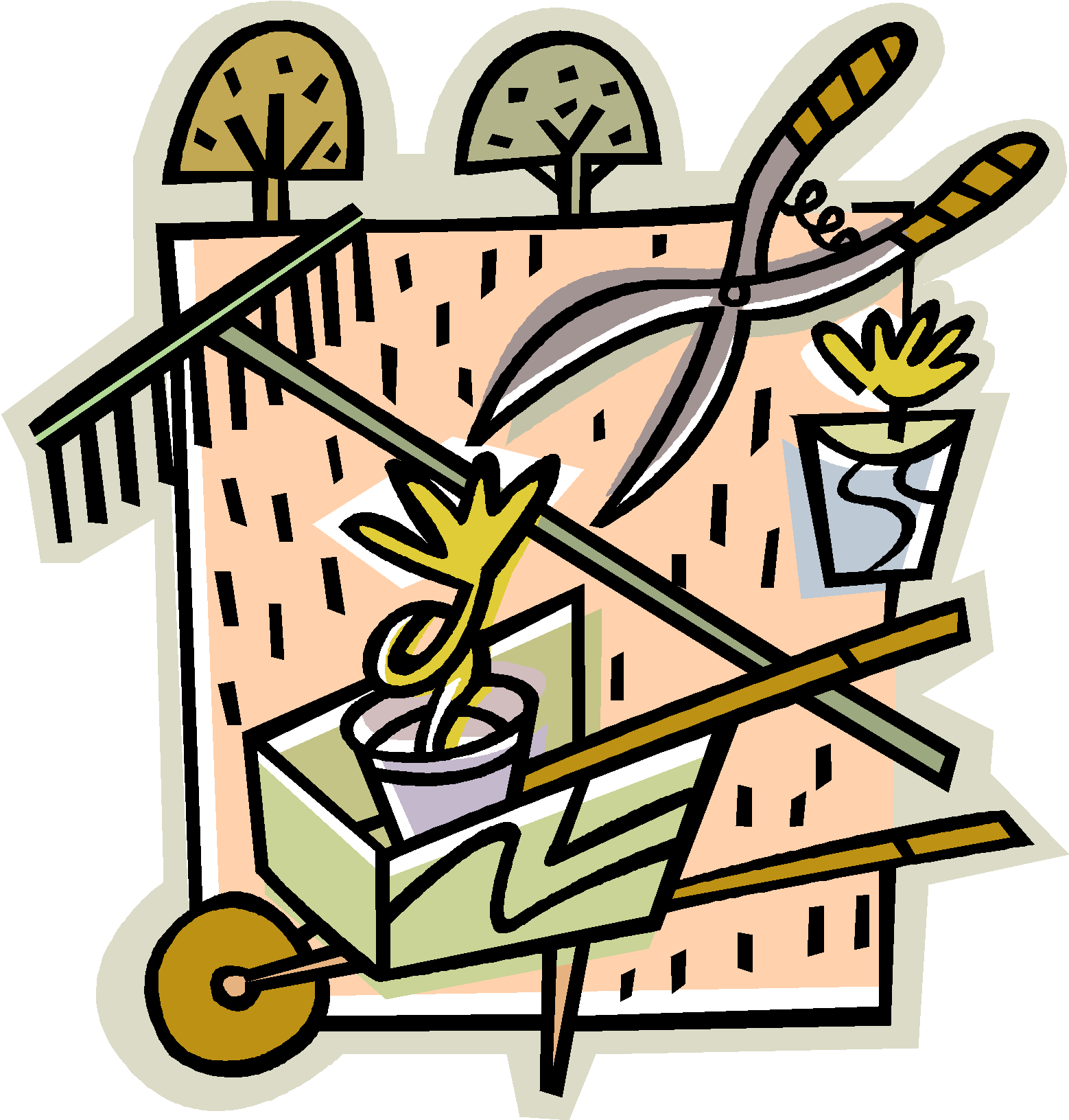 In Use, A Lever Has Both An Effort Force And A Load - Garden Maintenance Clip Art (1642x1739)