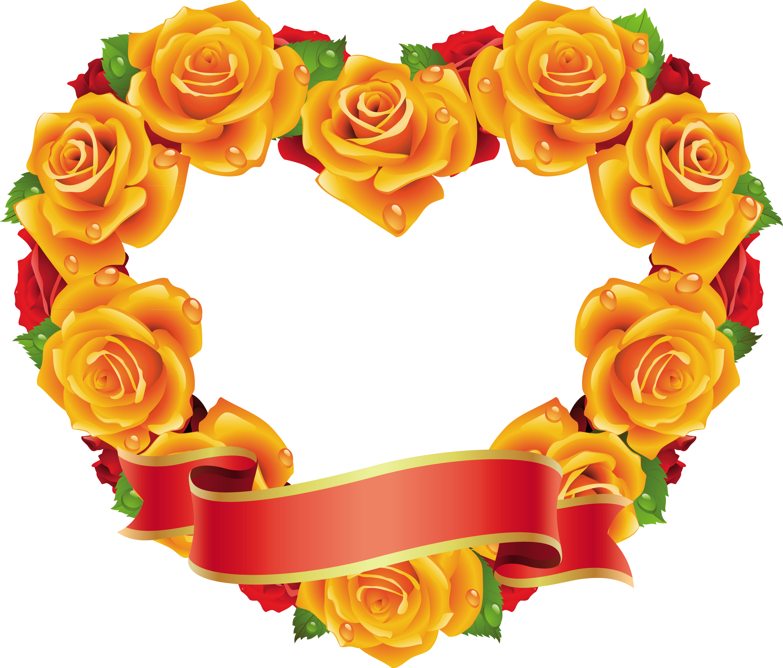 Rose Heart Frame Png (2973x2535)