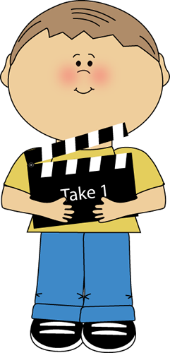 Boy With Movie Clapperboard - Clapper Board Animation Gif Transparent (241x500)