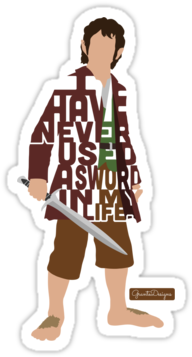 Martin Freeman In The Hobbit Typography Design" Stickers - Illustration (375x360)