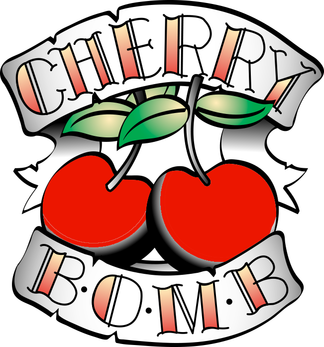 Cherry Bomb Hybrid - Tatoo Design Rockabilly Style (651x697)