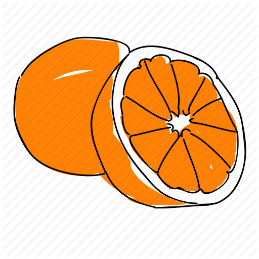 Drawn Fruit Orange - Fruit (512x512)