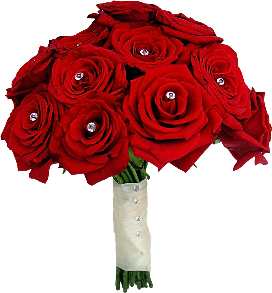 Red Flower Clipart Red Rose Bouquet - Rose Flower Bokeh Png (1000x1082)