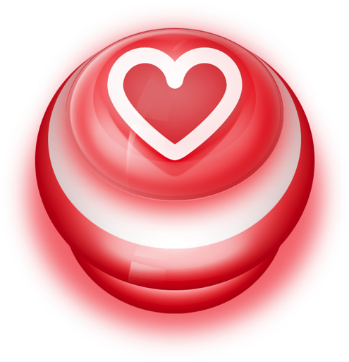 Button Red Love Heart Icon - Icon (512x512)