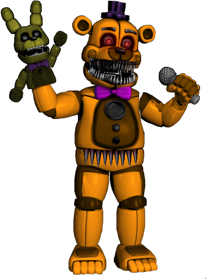 Freetoedit Funtime Nightmare Fredbear Fnaf Fnaf4 Fnafsl - Funtime Plush Trap (414x579)