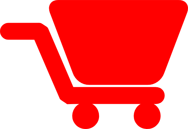 Red Shopping Cart Clip Art At Clker - Red Cart Icon Png (600x414)
