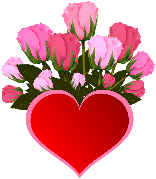 Flowers, Roses, Pink, Bouquet, Heart, Icon - Fleur Rose Coeur (632x720)