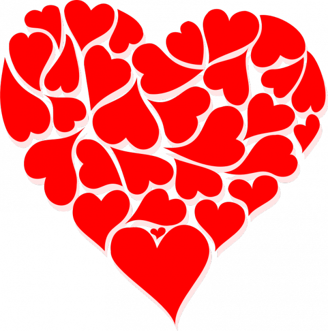 Valentine Hearts Clip Art (639x645)