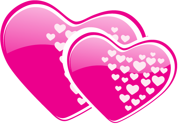 Png Coeur Rose Transparent Coeur Rose - Double Coeur Rose (600x600)
