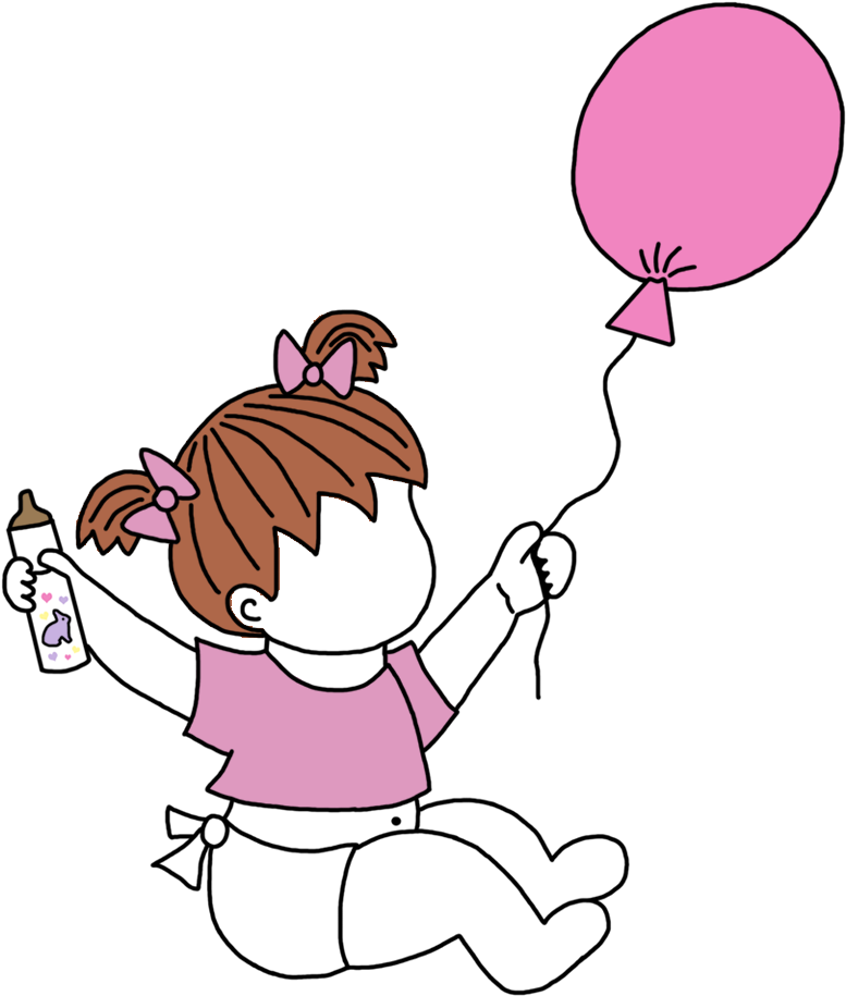 Adoption Announcements Baby Girl With Balloons Mandys - Adoption (1000x1000)