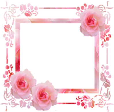 Tubes Cadres Pink Roses Frame - Animated Love Teddy Bears (400x400)