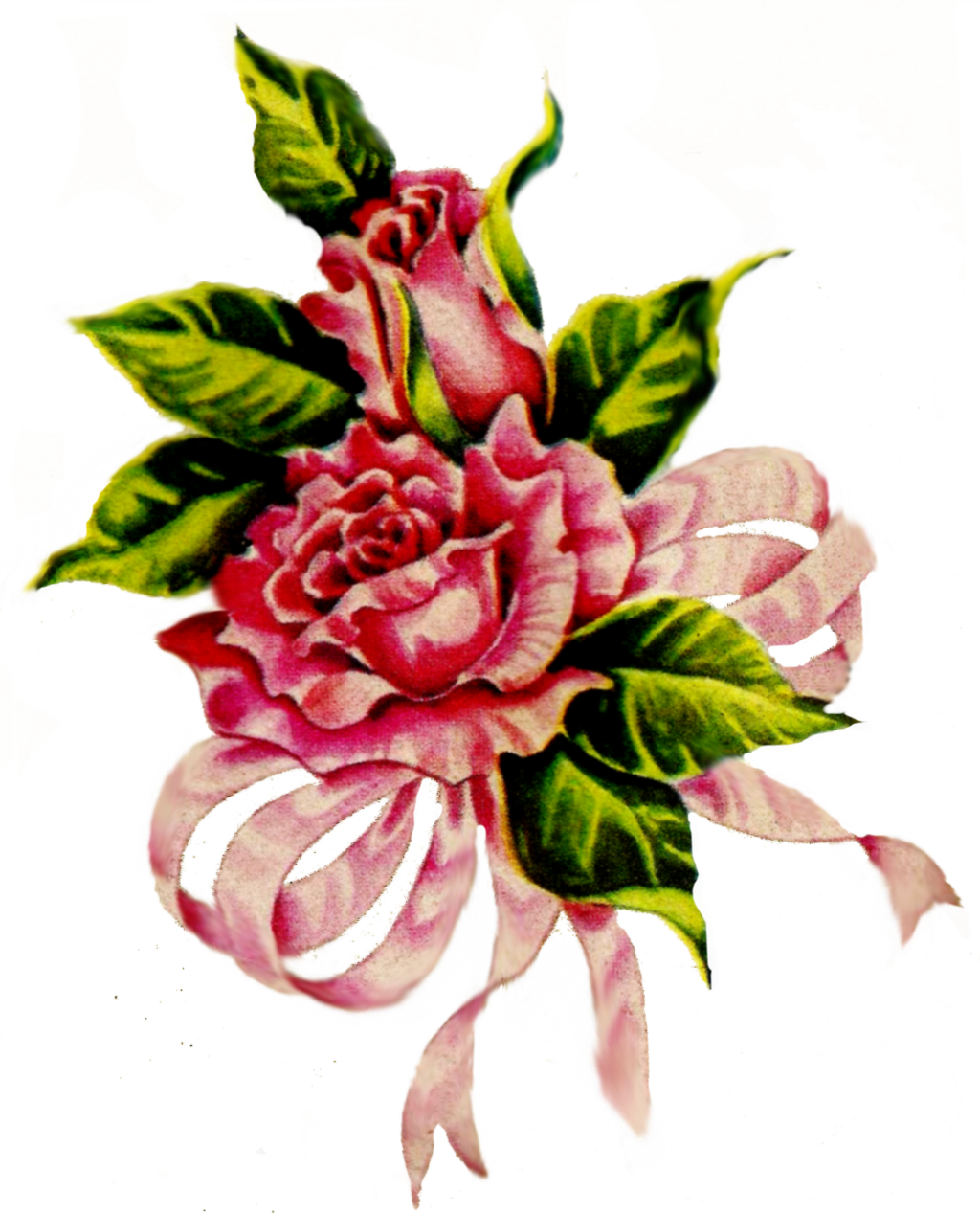 Jinifur Ribbon Rose By Jinifur Jinifur Ribbon Rose - Flower With Ribbon In Png (1024x1267)