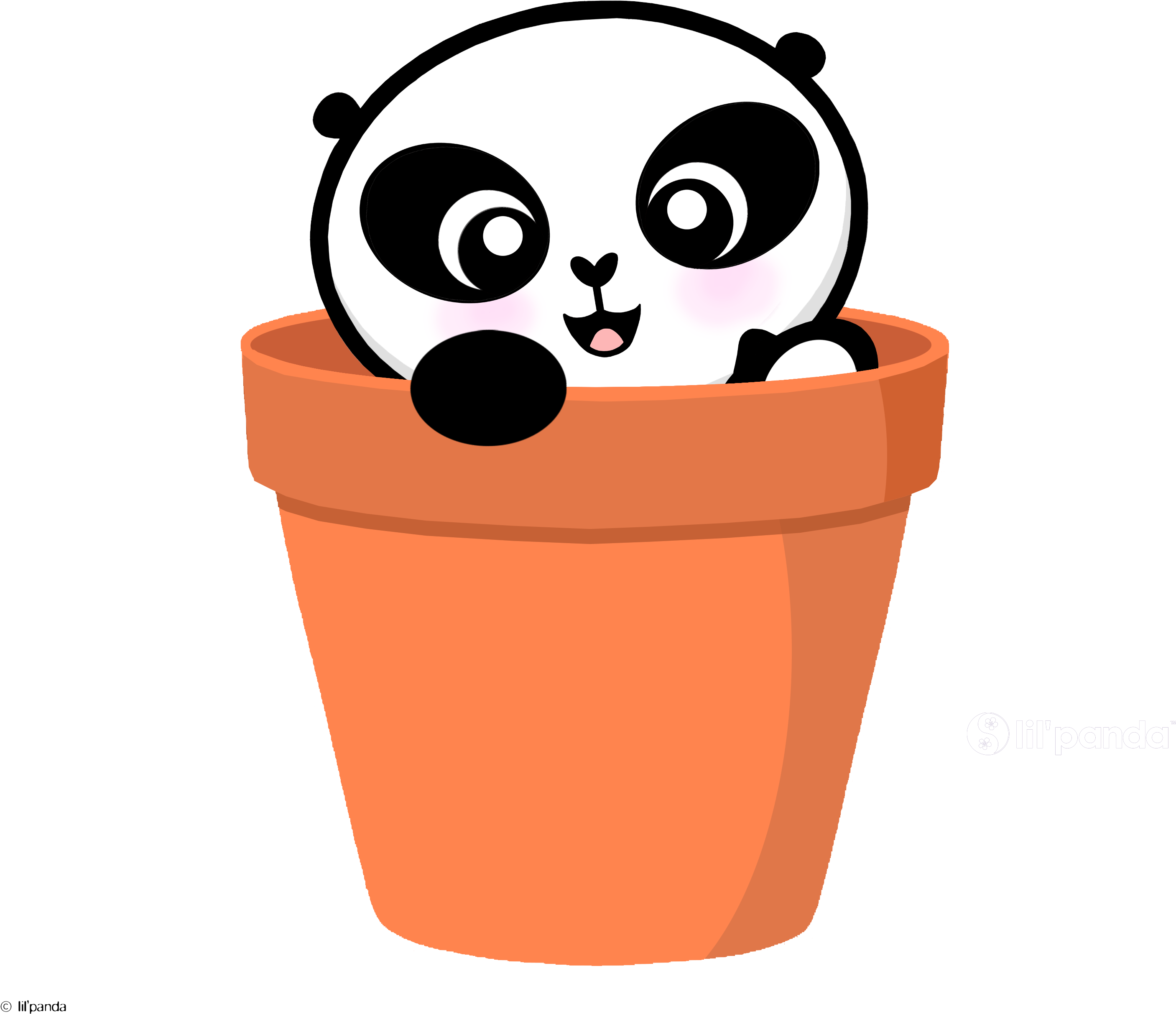 Lil'panda In Pot - Giant Panda (2889x3015)