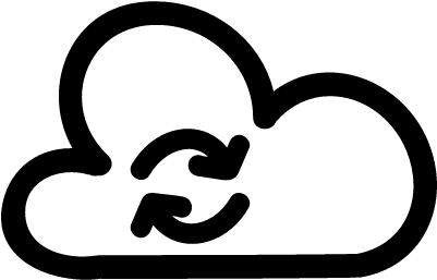 Synchronize Sign Of A Cloud With Two Arrows In Circle - Drawn Cloud Png (400x400)