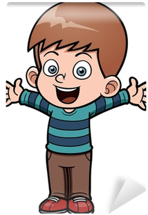 Vector Illustration Of Happy Boy Wall Mural • Pixers® - Happy Cartoon Boy (400x400)