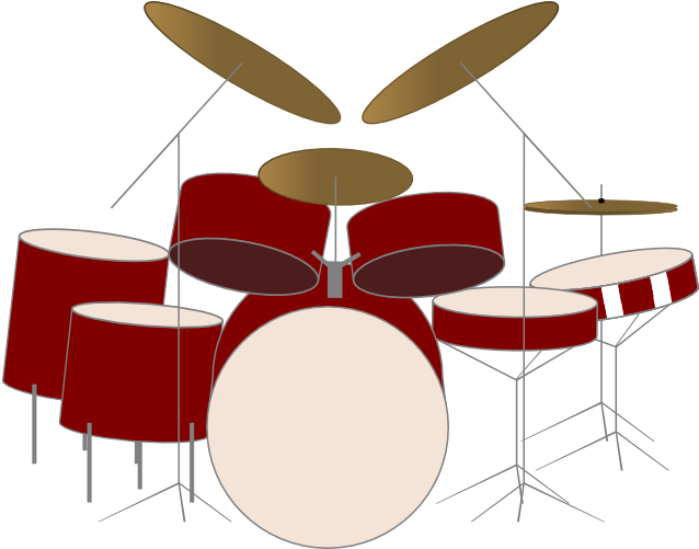 Drum Kit Vector By Shimmerscroll - Png Drum Set Vector (646x510)
