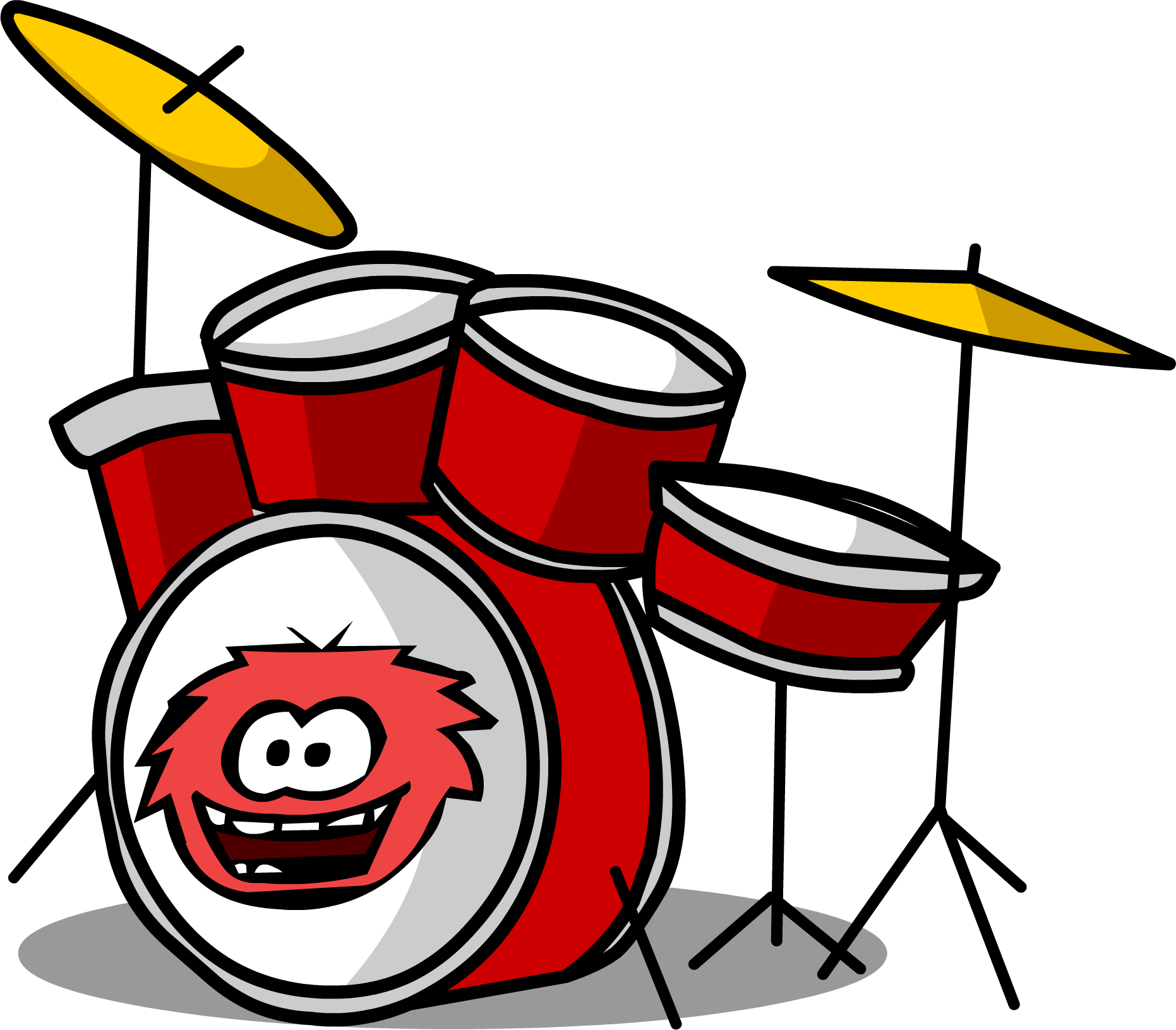 Drum Kit Sprite 005 - Cartoon Drum Kit Png (1862x1631)