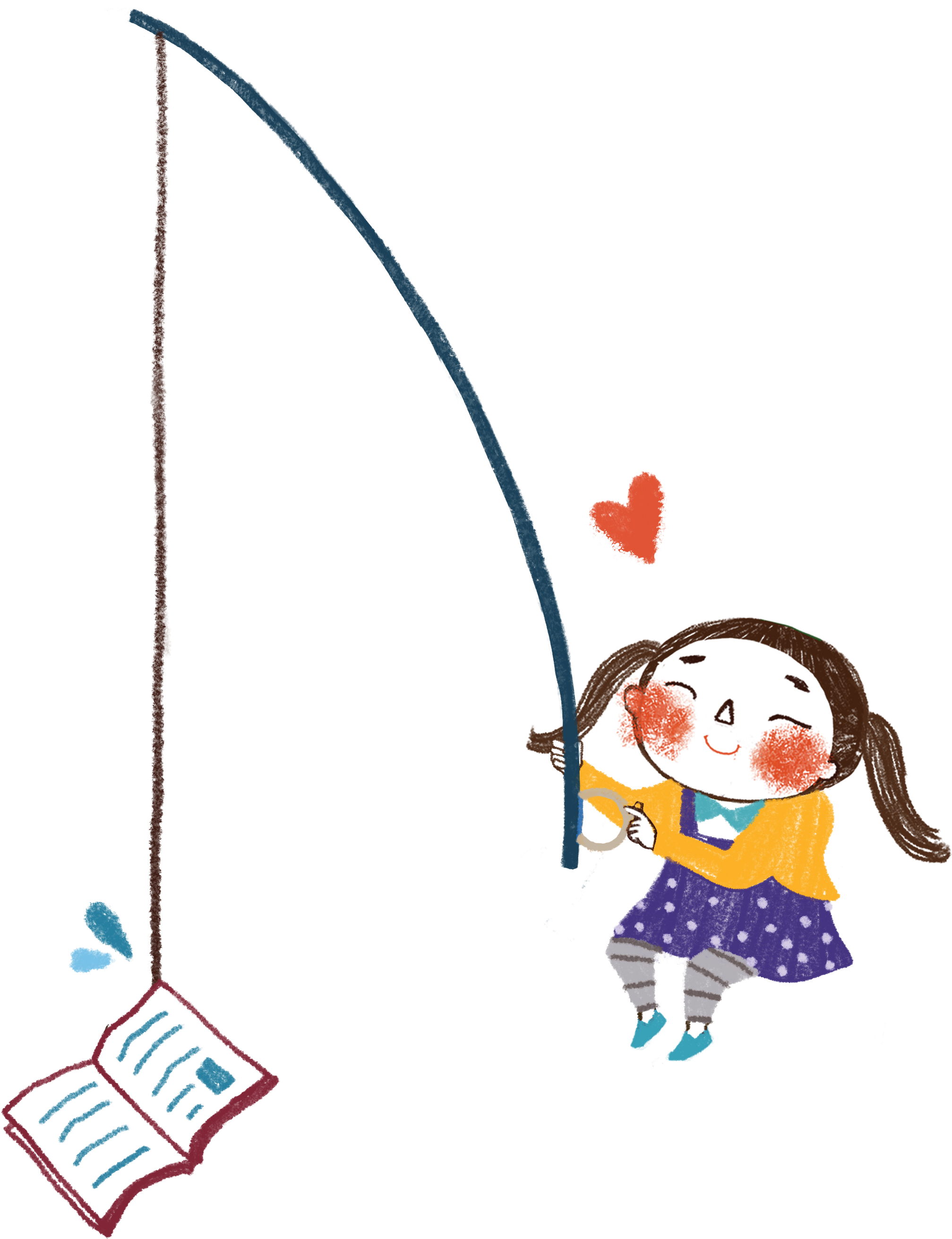 Cartoon Girl Fishing Books 3543*3543 Transprent Png - Cartoon Girl Fishing Books 3543*3543 Transprent Png (3543x3543)