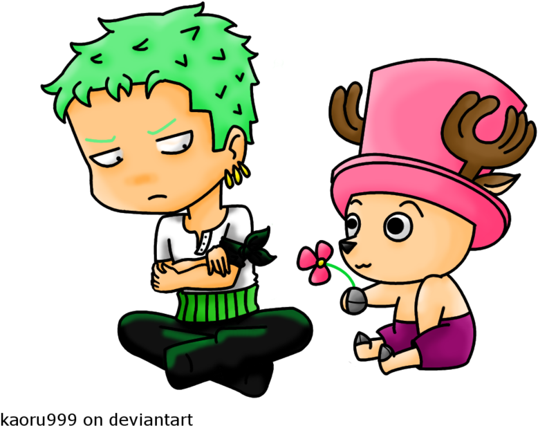 Zoro And Chopper By Kaelikescheesecake - Chopper And Zoro Cute (900x720)