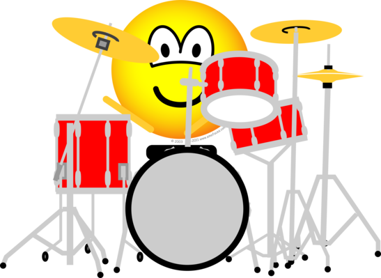 Drumming Emoticon - Drummer Emoticon (547x399)