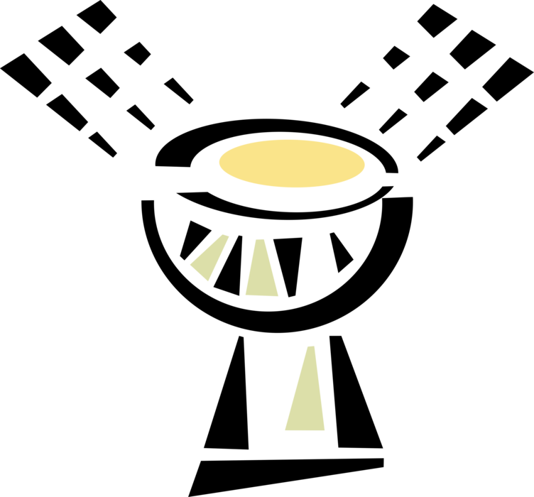 Vector Illustration Of Timpani Drum Set Or Drum Kit - Emblem (752x700)