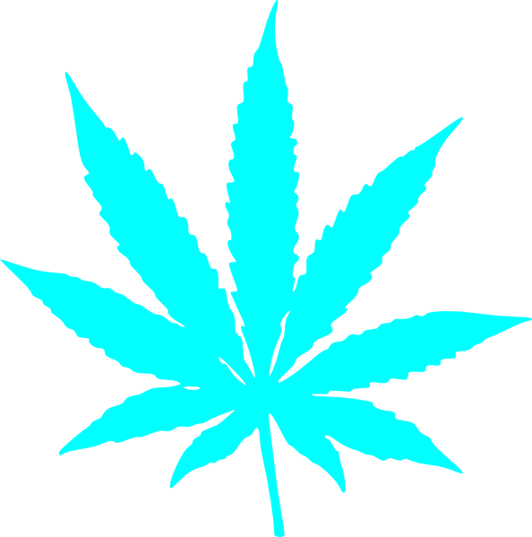 Teal Leaf Clip Art At Clker Com Vector Clip Art Online - Marijuana Black And White (594x599)