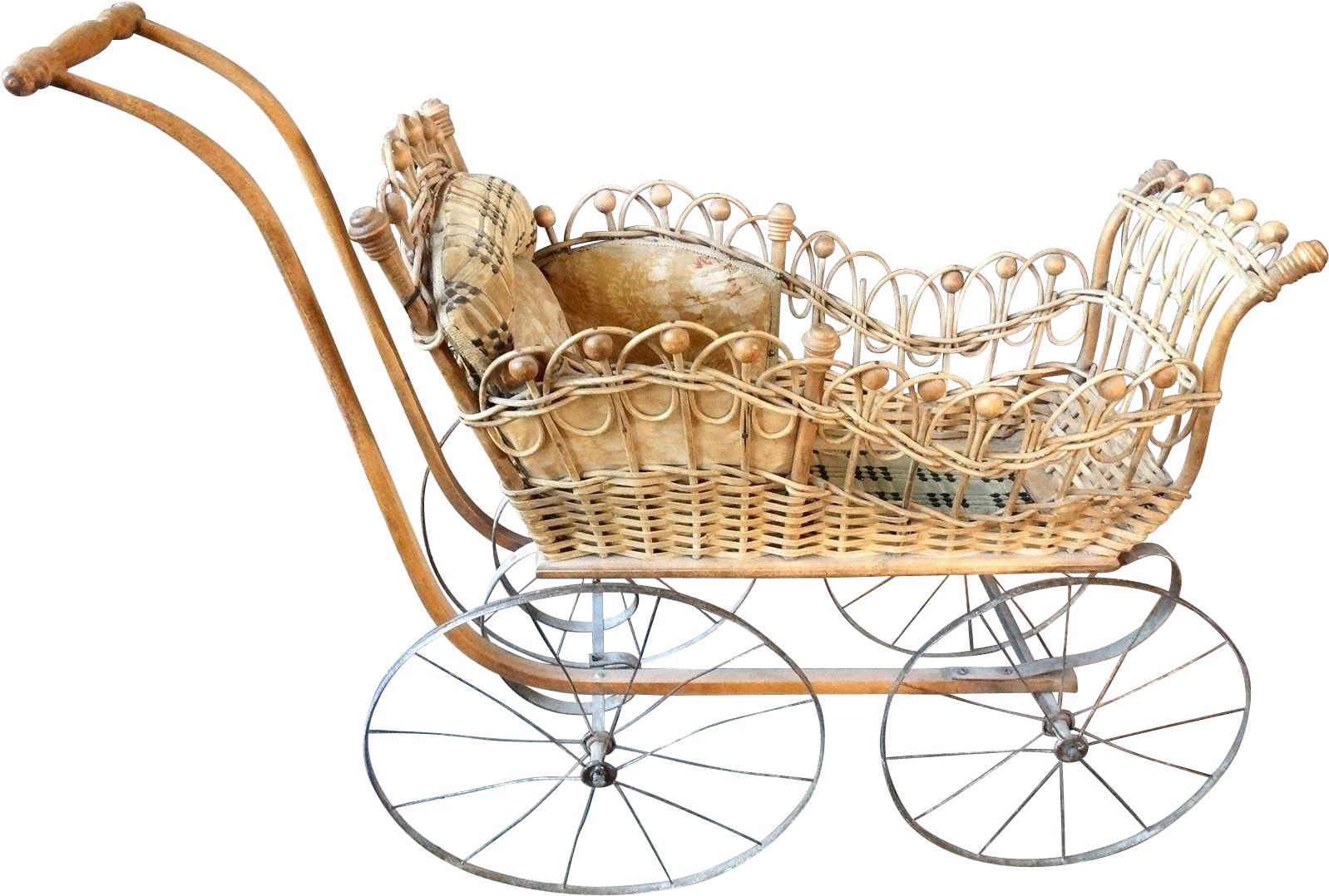 Antique Baby Doll Carriage Stroller Stick And Ball - Doll (1597x1597)