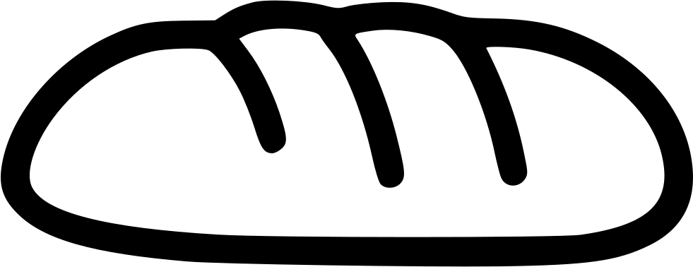 Loaf Of Bread Svg Png Icon Free Download - Bread Drawing Png (981x378)