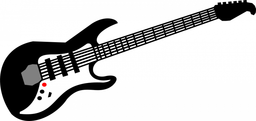 Fender Stratocaster Gibson Les Paul Electric Guitar - Guitar Clipart Black And White (1055x500)