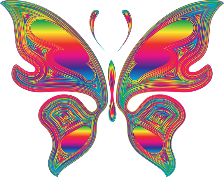 Rainbow Butterfly Svg - Butterfly (768x607)