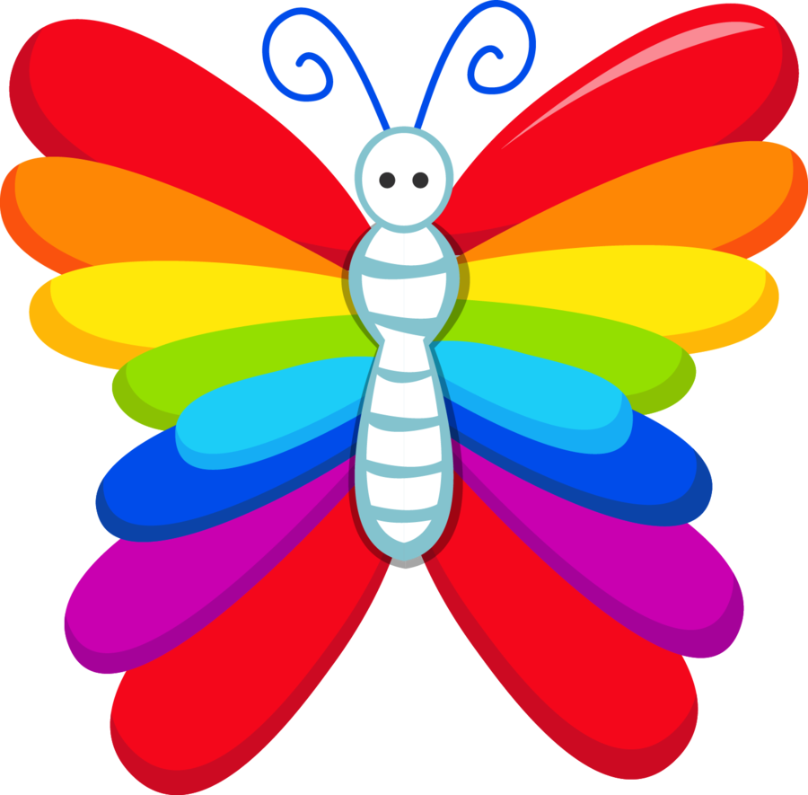 Butterfly - Rainbow Butterfly Clip Art (900x885)