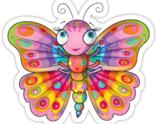 Rainbow Butterfly Clipart Google - Sticker Butterfly (640x480)