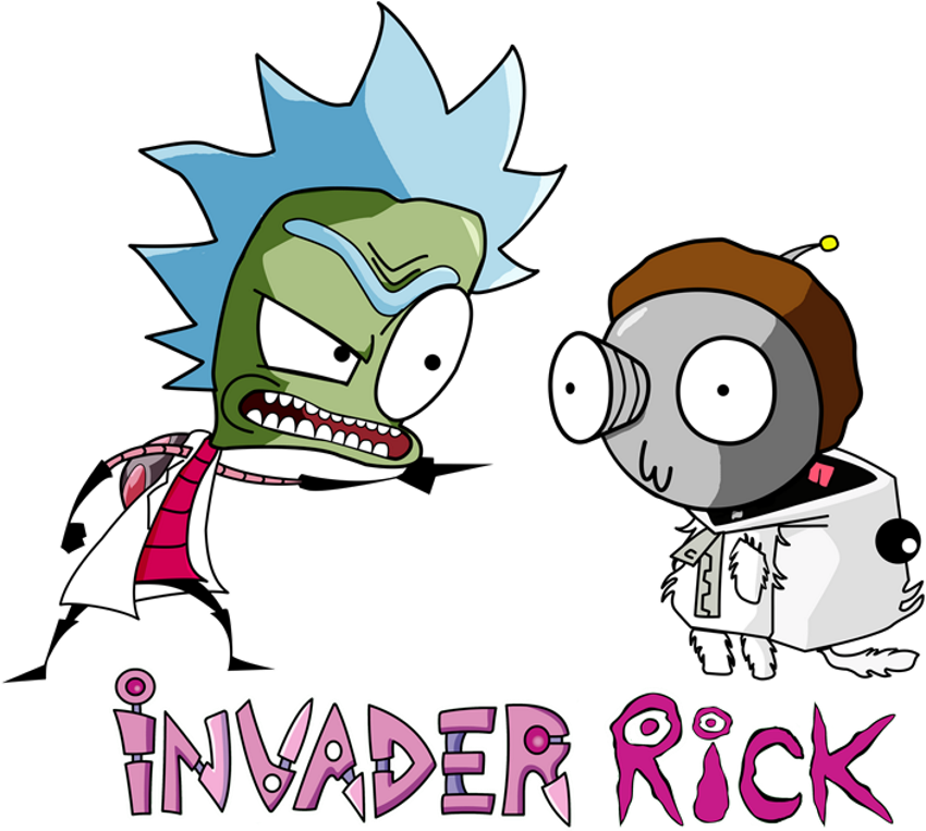 R&m Art,rick And Morty Art, R&m Арт, Рик И Морти Арт, - Rick And Morty Invader Zim (850x763)