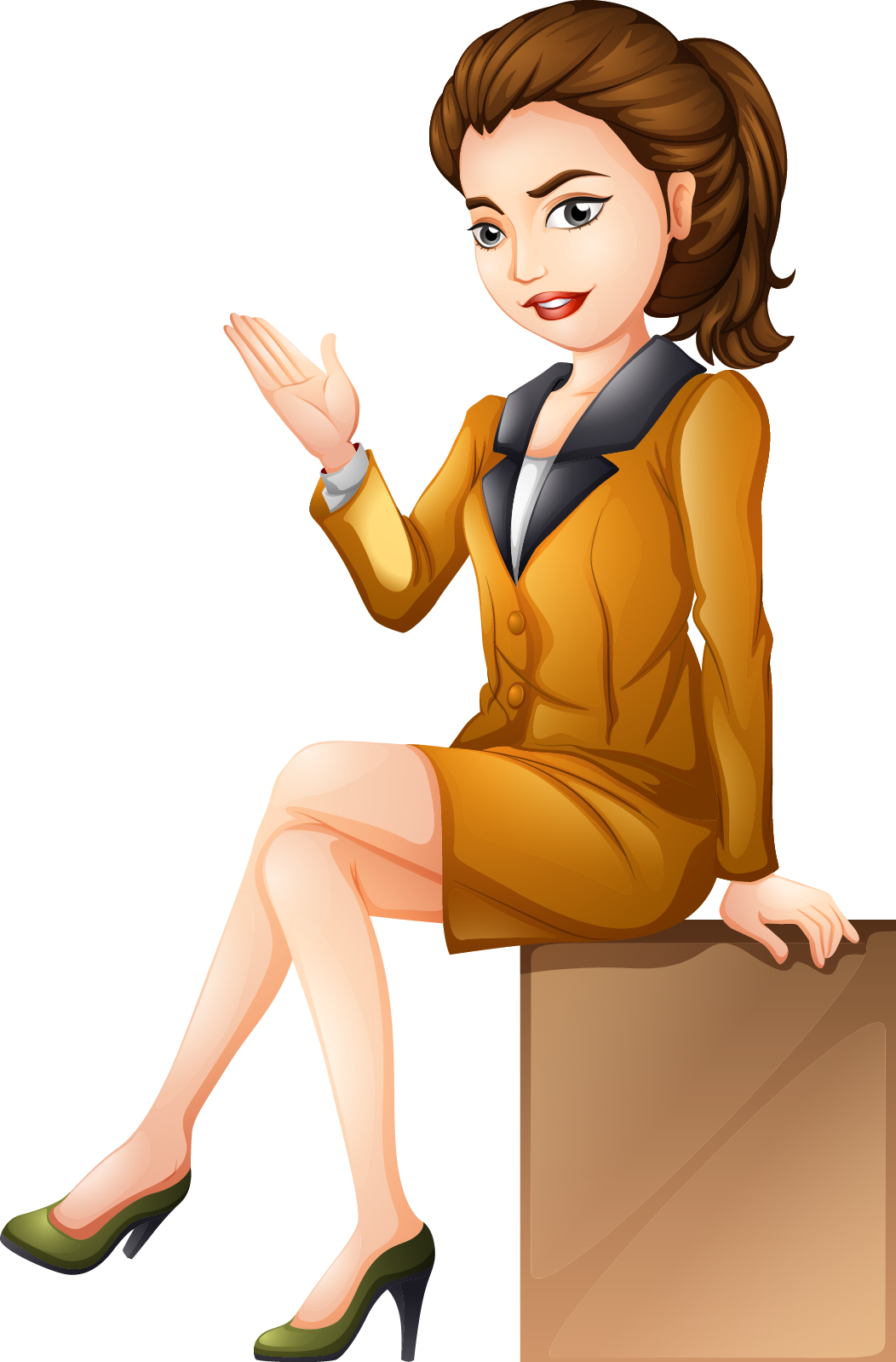 Secretary Png Photo - Profesnal Cartoon Girls Png (1052x1598)