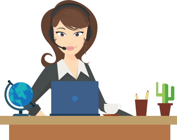 How Does Gabbyville - Receptionist Clipart Transparent (584x464)