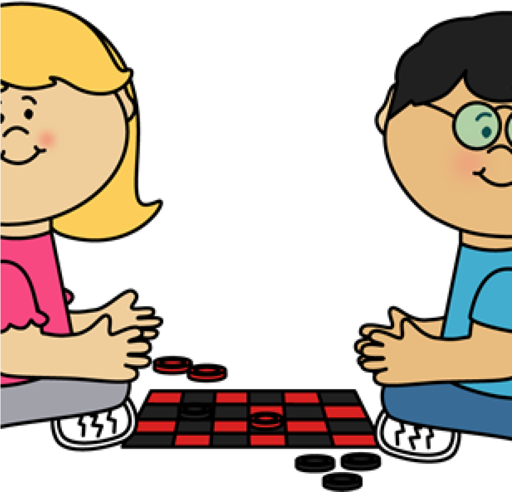 Kids Playing Clipart Kids Playing Checkers Clip Art - Board Game Clipart (1024x1024)