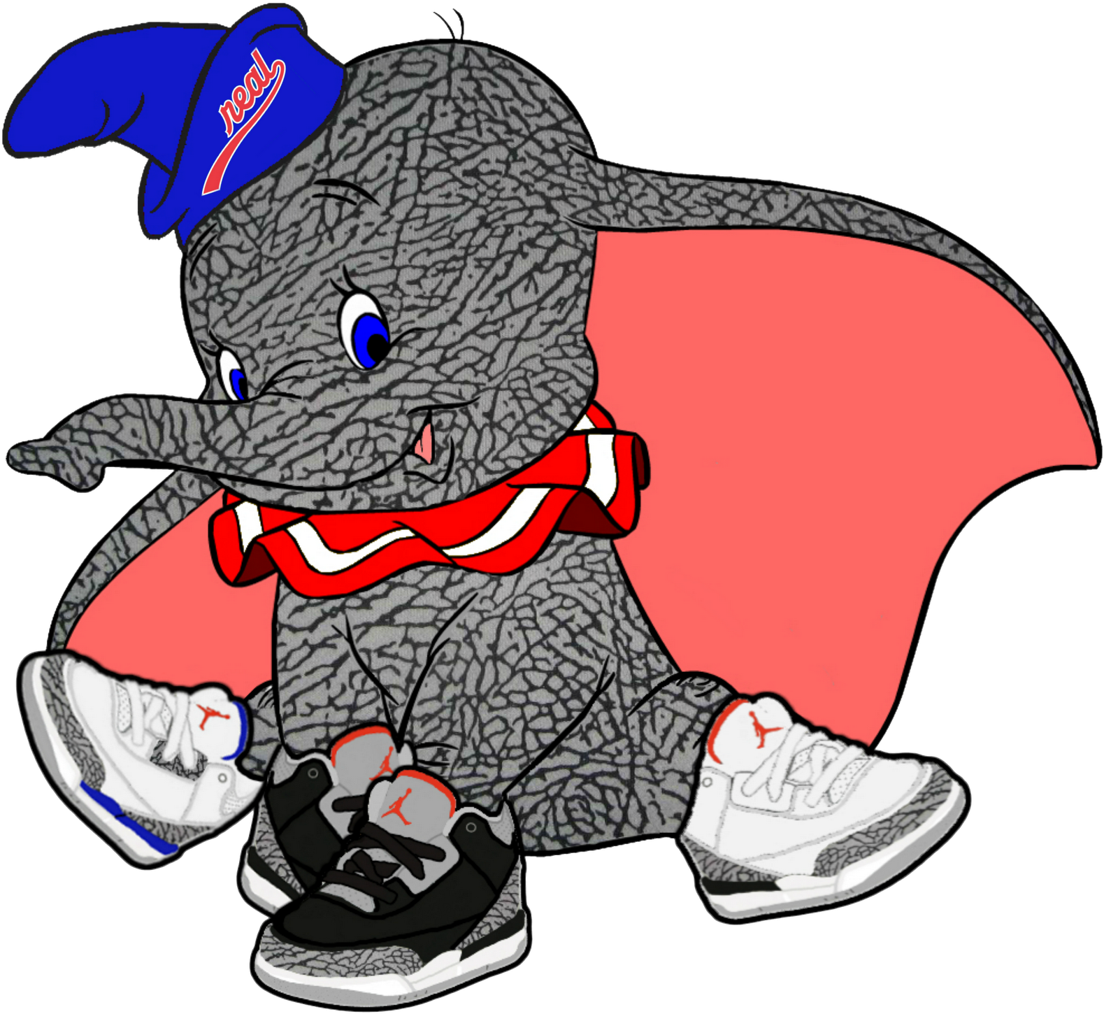 Real Dumbo - Hello Kitty Jordan Crew Neck (1600x1503)