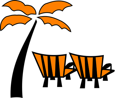 Palm, Chairs, Beach, Vacation, Summer - Vitamin D Synthesis In Skin (401x340)