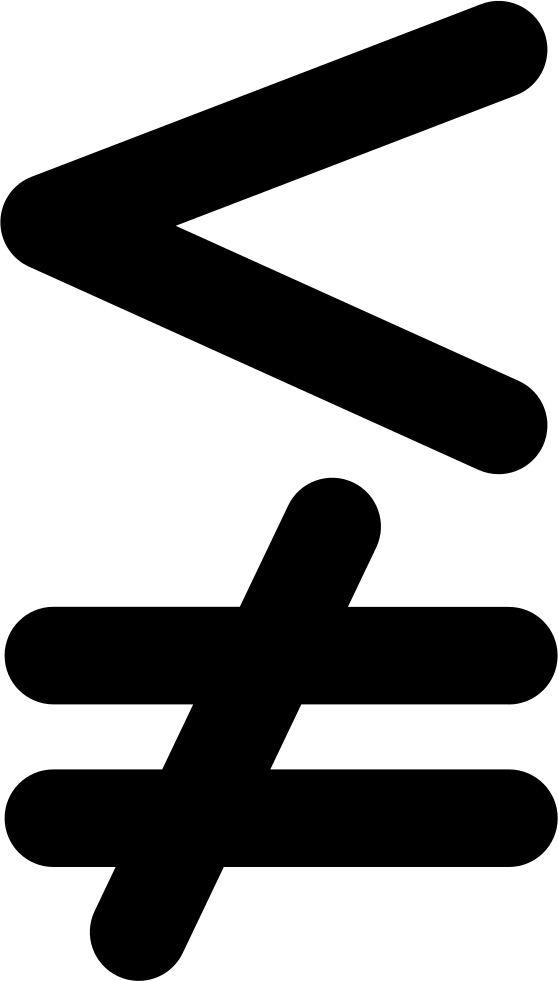 Less Than But Not Equal To Mathematical Symbol Comments - Sign (558x981)