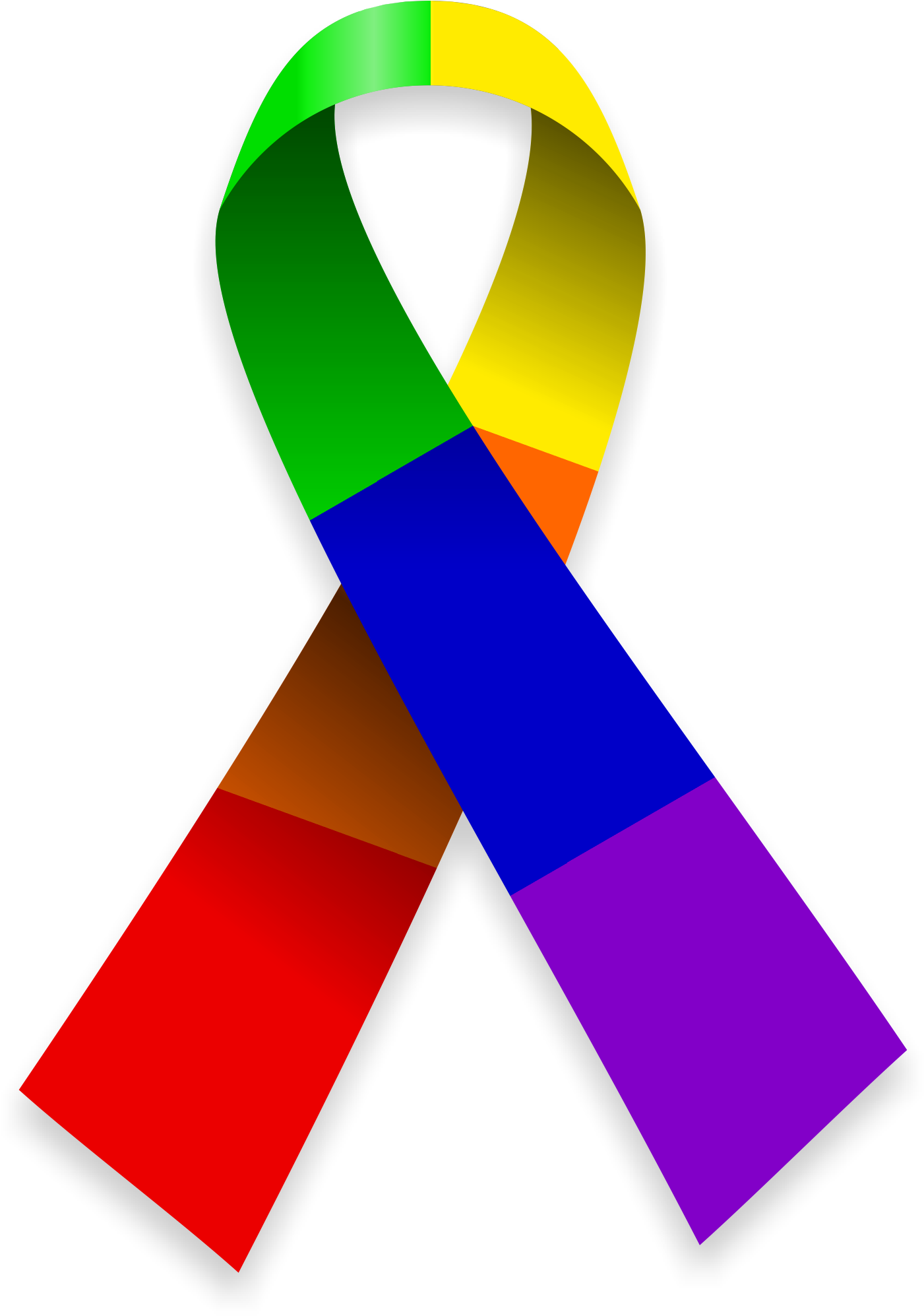 Lgbt Support Ribbon - Lgbt Pride Ribbon Png (1414x2000)