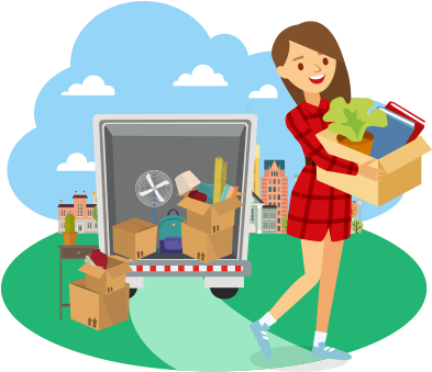 Clipart House Move Mad4boxes - Moving House Png Clipart (400x348)