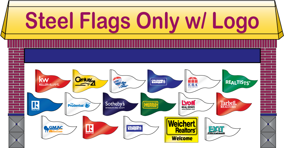 Steel Open House Flag Only W/logo - Flat Top Haircut (960x540)