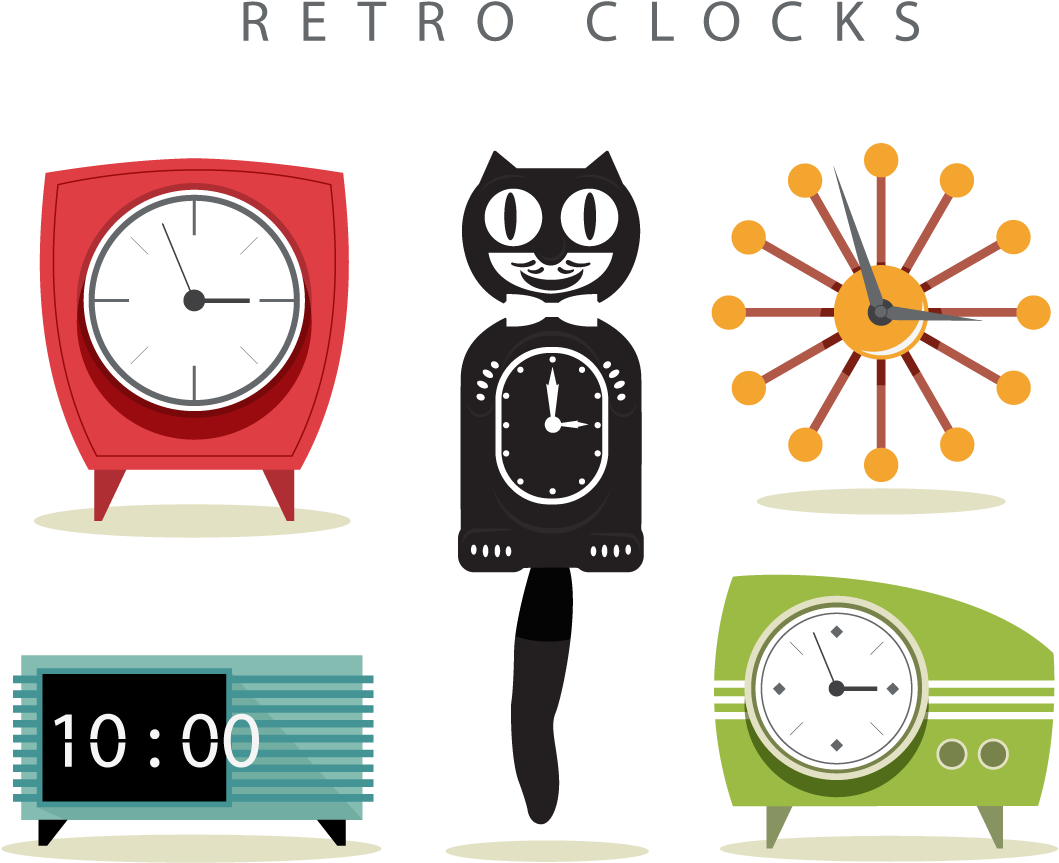 Alarm Clock Euclidean Vector Digital Clock Retro Style - Alarm Clock Euclidean Vector Digital Clock Retro Style (1200x1200)