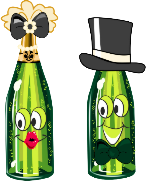 Wedding Clip Art Images On A Transparent Background - Cartoon Champagne Bottle (600x600)