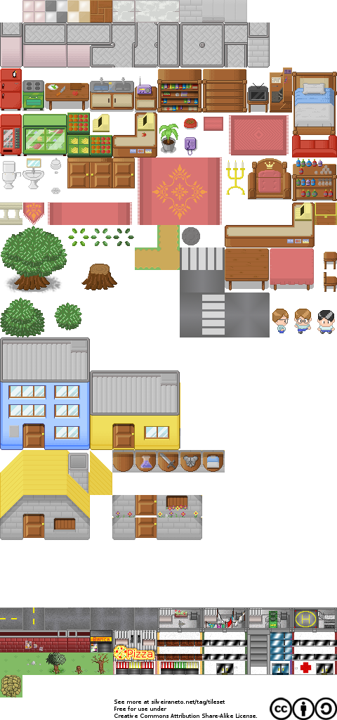 Free Tileset Version - Free House Tileset (480x1024)