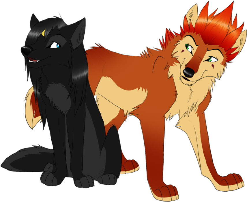 Axel And Koemi By Nightrizer On Deviantart - Anime Wolves And Foxes (900x748)