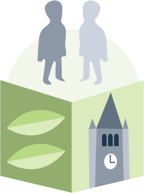 Illustration Of A Book With Leaves And Unh's Thompson - Illustration (500x649)