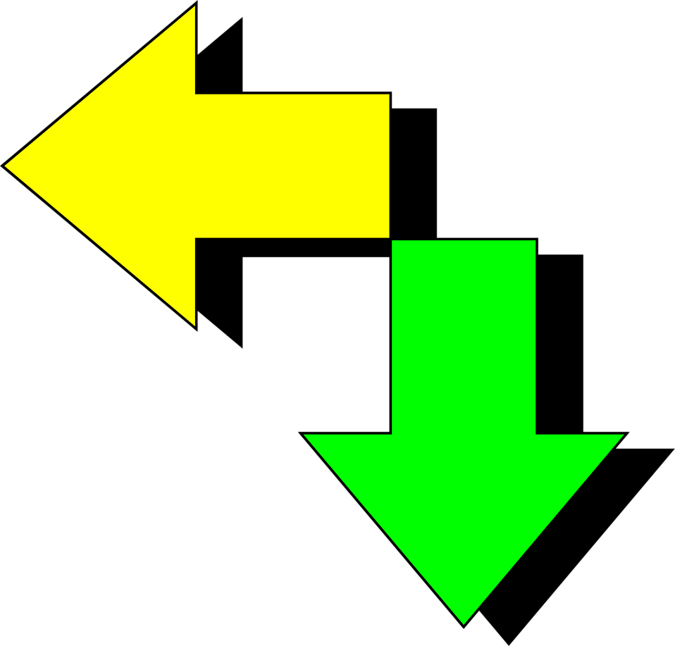 Illustration Of Green And Yellow Arrows - Stock Photography (958x917)