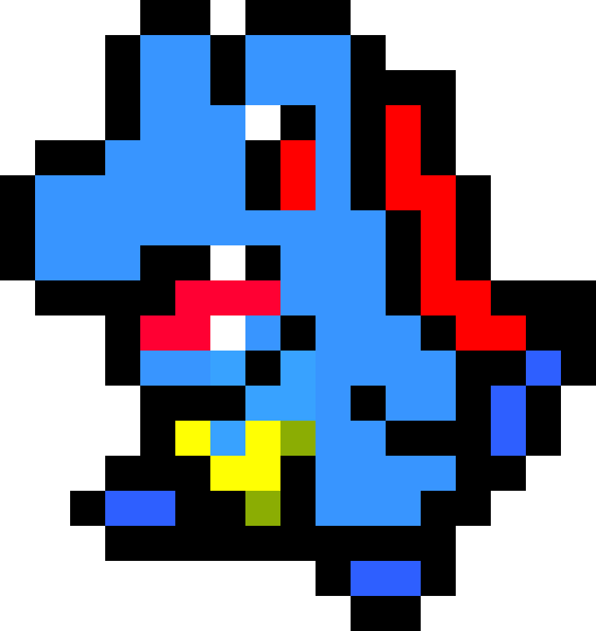 Pokemon Totodile Pixel Art (850x900)