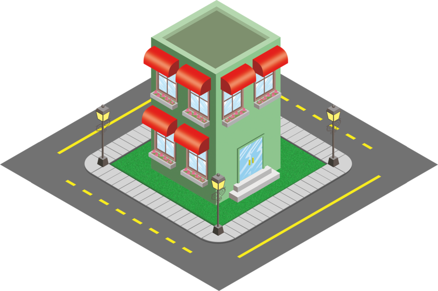 Isometric Building Model 2 By Andre-tachibana - Pixels Art Isometric Buildings (900x599)